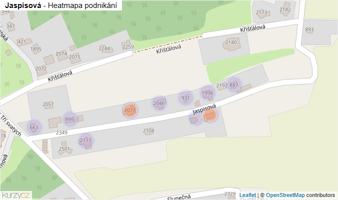 Mapa Jaspisová - Firmy v ulici.