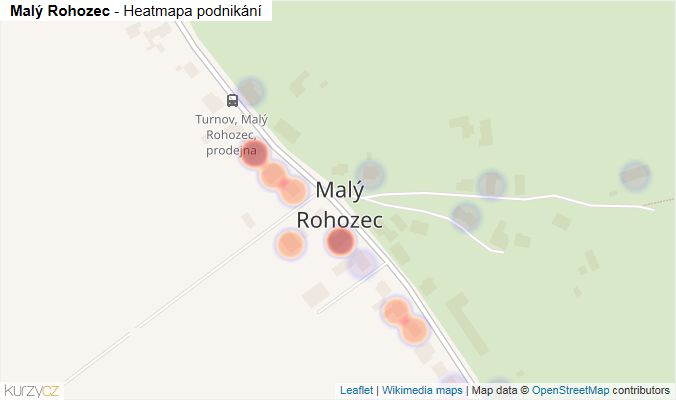 Mapa Malý Rohozec - Firmy v části obce.
