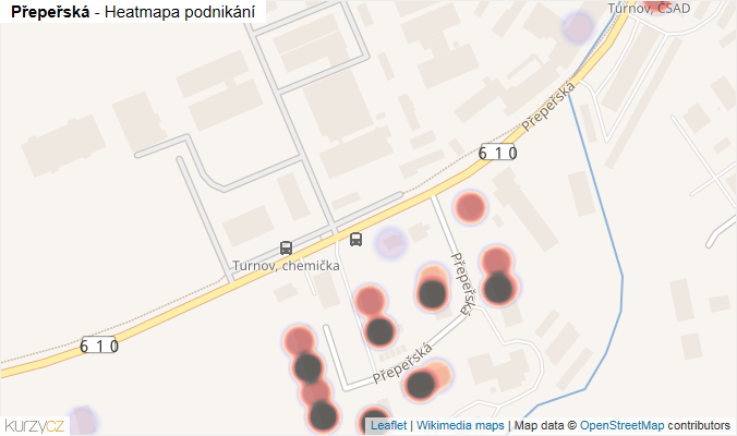 Mapa Přepeřská - Firmy v ulici.