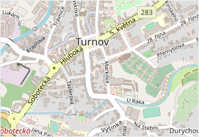 V Uličkách v obci Turnov - mapa ulice