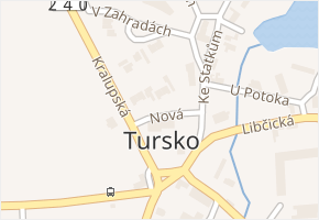 Nová v obci Tursko - mapa ulice