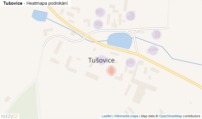 Mapa Tušovice - Firmy v části obce.