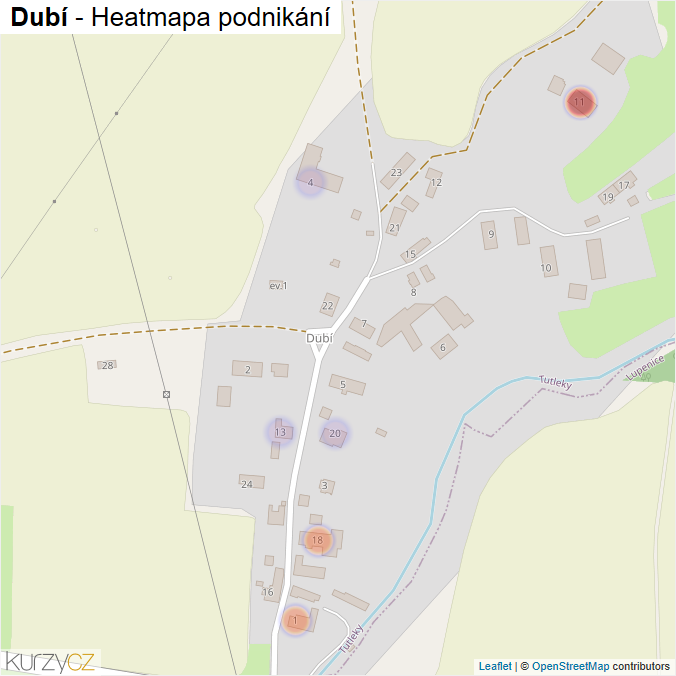 Mapa Dubí - Firmy v části obce.