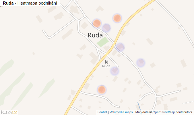 Mapa Ruda - Firmy v části obce.