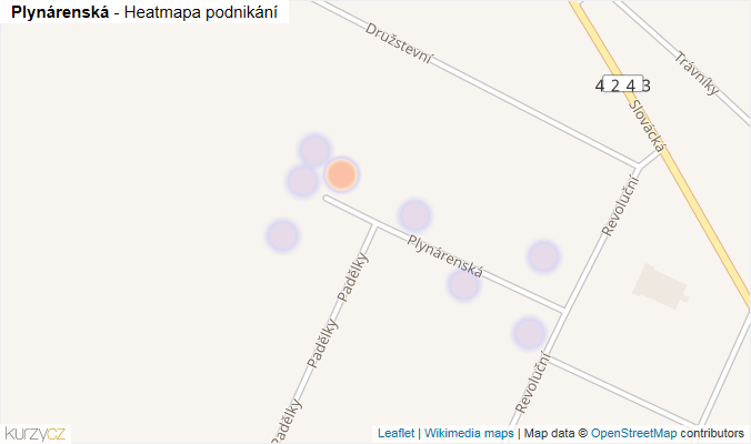 Mapa Plynárenská - Firmy v ulici.
