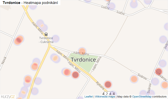 Mapa Tvrdonice - Firmy v části obce.