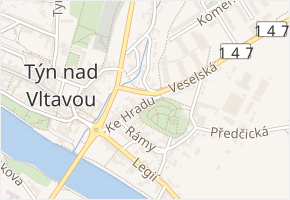 Ke Hradu v obci Týn nad Vltavou - mapa ulice