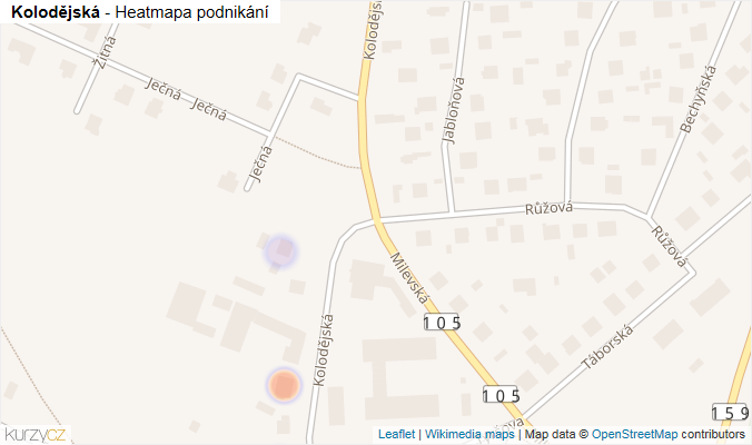Mapa Kolodějská - Firmy v ulici.