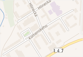 Komenského v obci Týn nad Vltavou - mapa ulice