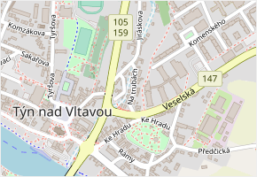 Na trubách v obci Týn nad Vltavou - mapa ulice