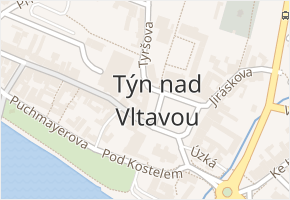 náměstí Míru v obci Týn nad Vltavou - mapa ulice