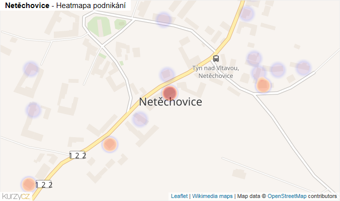 Mapa Netěchovice - Firmy v části obce.