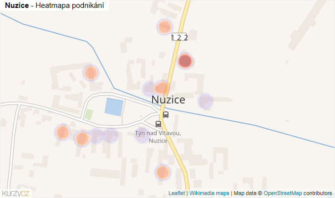 Mapa Nuzice - Firmy v části obce.