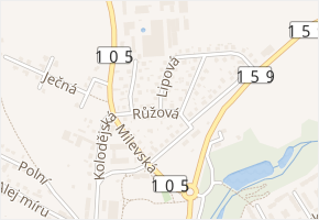 Růžová v obci Týn nad Vltavou - mapa ulice