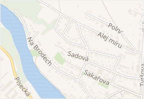 Sadová v obci Týn nad Vltavou - mapa ulice