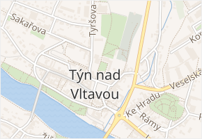 Zámecké nádvoří v obci Týn nad Vltavou - mapa ulice