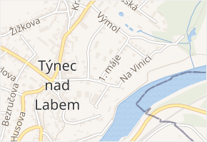 1. máje v obci Týnec nad Labem - mapa ulice