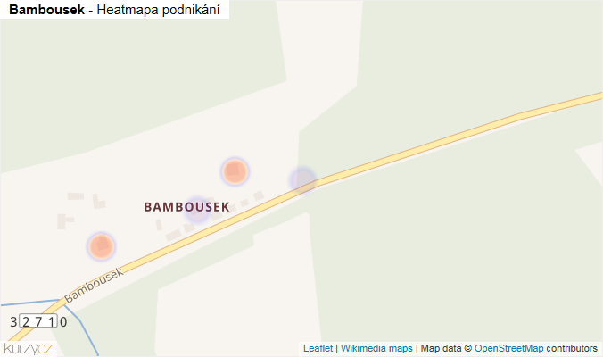 Mapa Bambousek - Firmy v ulici.