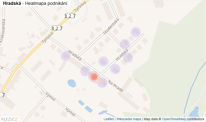 Mapa Hradská - Firmy v ulici.