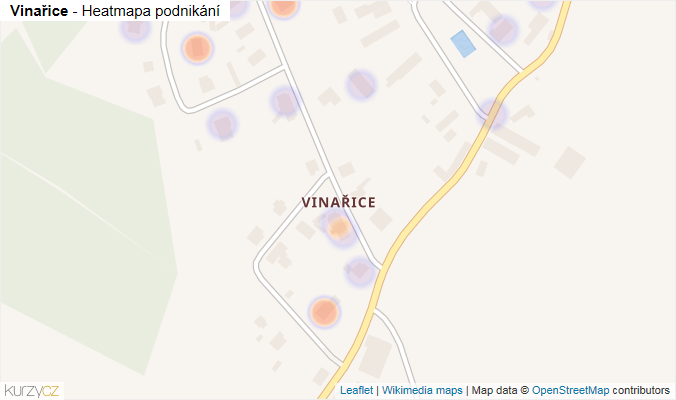 Mapa Vinařice - Firmy v části obce.