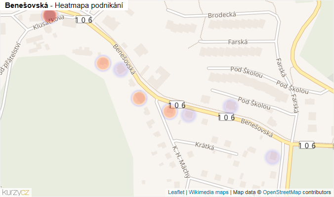 Mapa Benešovská - Firmy v ulici.