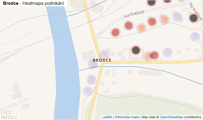 Mapa Brodce - Firmy v části obce.