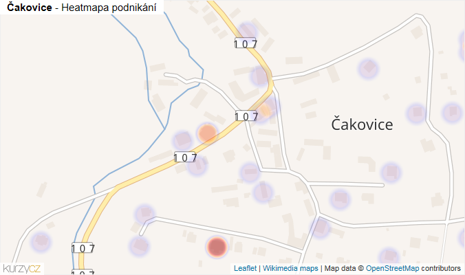 Mapa Čakovice - Firmy v části obce.