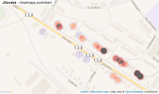 Mapa Jílovská - Firmy v ulici.