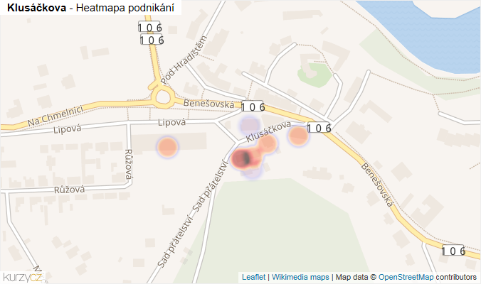 Mapa Klusáčkova - Firmy v ulici.