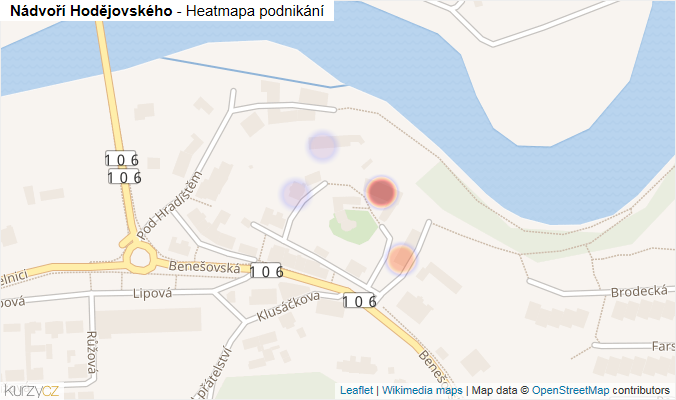 Mapa Nádvoří Hodějovského - Firmy v ulici.
