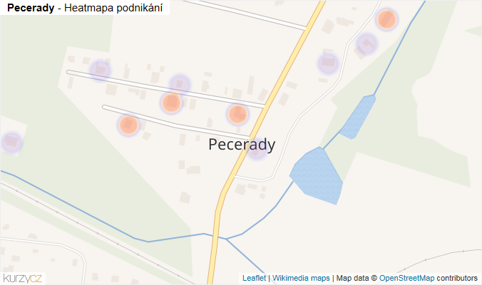 Mapa Pecerady - Firmy v části obce.