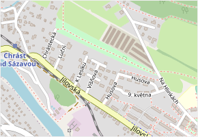 Višňová v obci Týnec nad Sázavou - mapa ulice