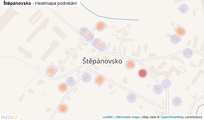 Mapa Štěpánovsko - Firmy v části obce.
