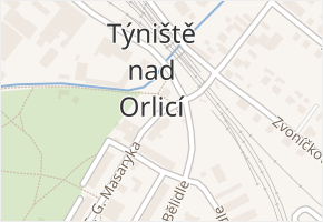 T. G. Masaryka v obci Týniště nad Orlicí - mapa ulice
