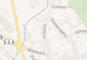 Turkova v obci Týniště nad Orlicí - mapa ulice