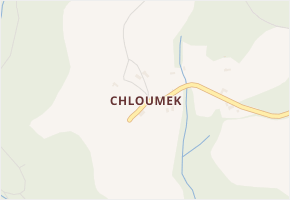 Chloumek v obci Úbislavice - mapa části obce