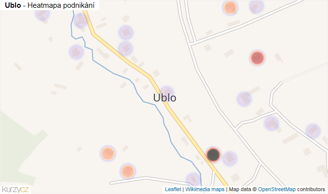 Mapa Ublo - Firmy v části obce.