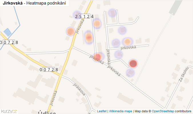 Mapa Jirkovská - Firmy v ulici.