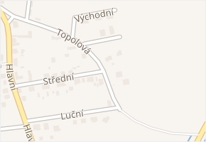 Topolová v obci Úherce - mapa ulice