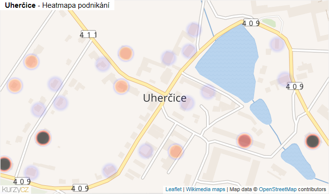Mapa Uherčice - Firmy v části obce.
