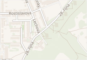 28. října v obci Uherské Hradiště - mapa ulice