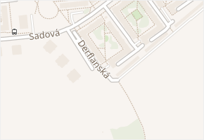Derflanská v obci Uherské Hradiště - mapa ulice