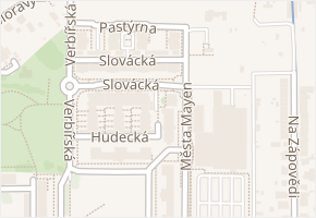 Hudecká v obci Uherské Hradiště - mapa ulice