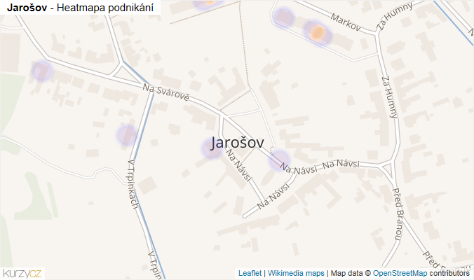 Mapa Jarošov - Firmy v části obce.