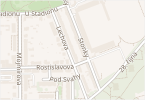Lechova v obci Uherské Hradiště - mapa ulice