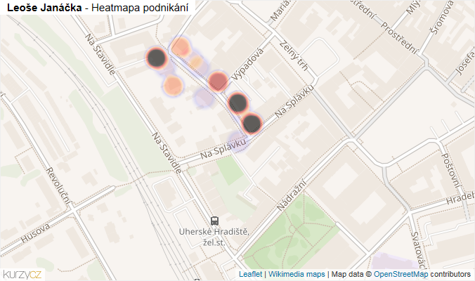 Mapa Leoše Janáčka - Firmy v ulici.
