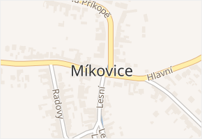 Míkovice v obci Uherské Hradiště - mapa části obce