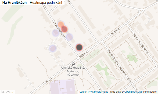 Mapa Na Hraničkách - Firmy v ulici.