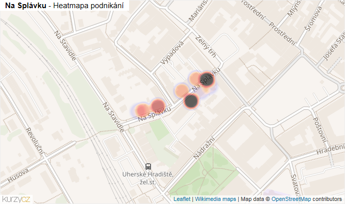 Mapa Na Splávku - Firmy v ulici.