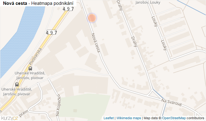 Mapa Nová cesta - Firmy v ulici.